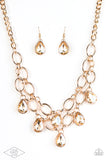Load image into Gallery viewer, Show-Stopping Shimmer - Gold Necklace - Black Diamond Life of the Party Exclusive