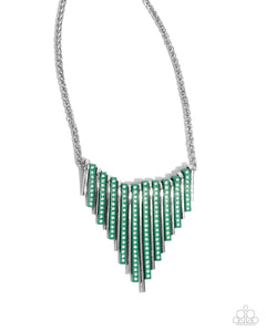 Paparazzi Fashionable Fringe & Colored Cameo Set - Green