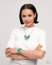 Load image into Gallery viewer, Paparazzi Fashionable Fringe &amp; Colored Cameo Set - Green
