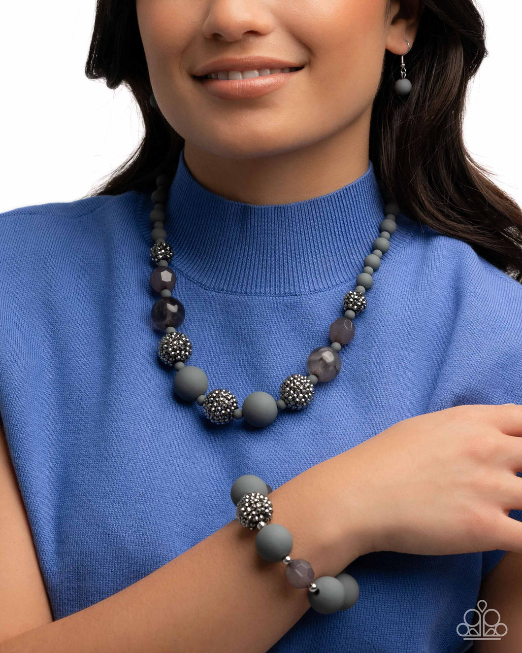 Paparazzi Hematite Haute & Hematite Honor Set - Silver