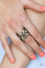 Load image into Gallery viewer, Paparazzi Blinged Out Butterfly - Brass
