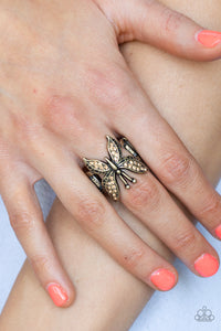 Paparazzi Blinged Out Butterfly - Brass